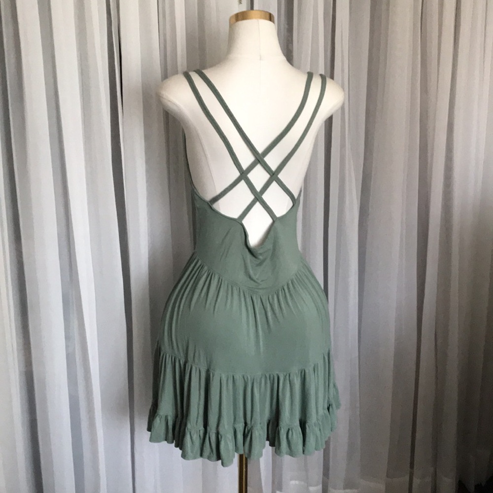 Free People Sage Green Mini Dress